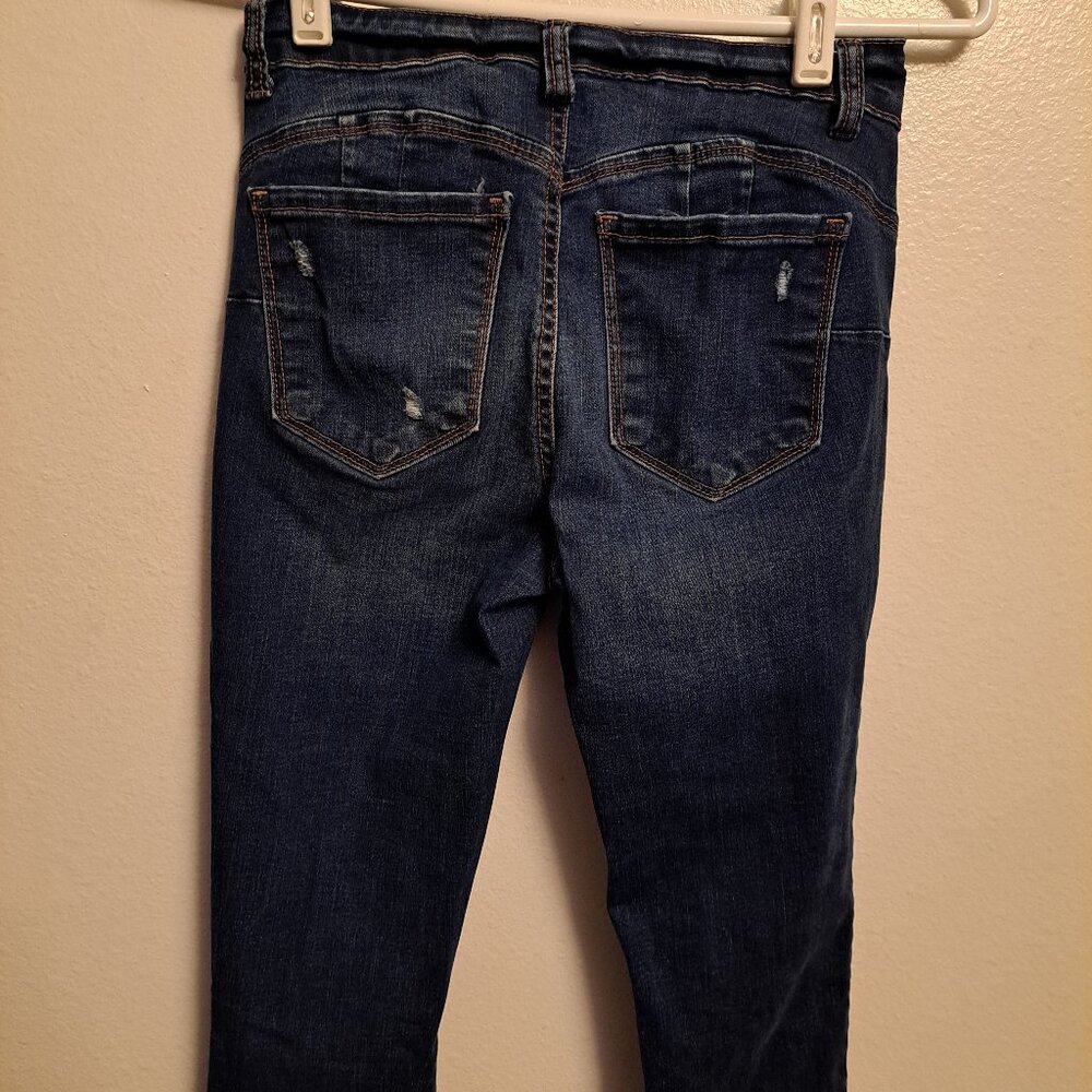 Wax Jean Butt I Love You Ripped/ Distressed Skinny High rise Jeans - Picture 5 of 8